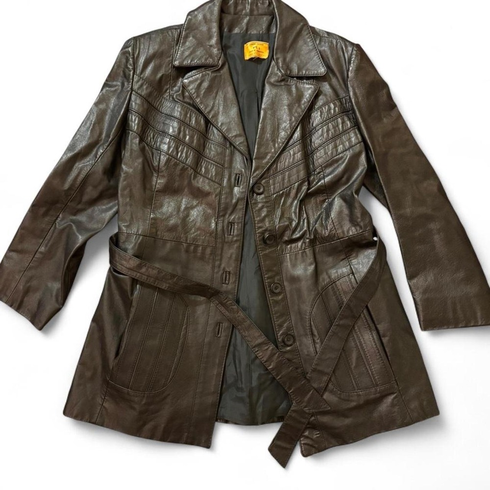 Vintage Argentinian Leather Trench Coat